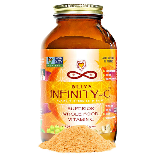 Infinity-C Vitamin C powder bottle with label