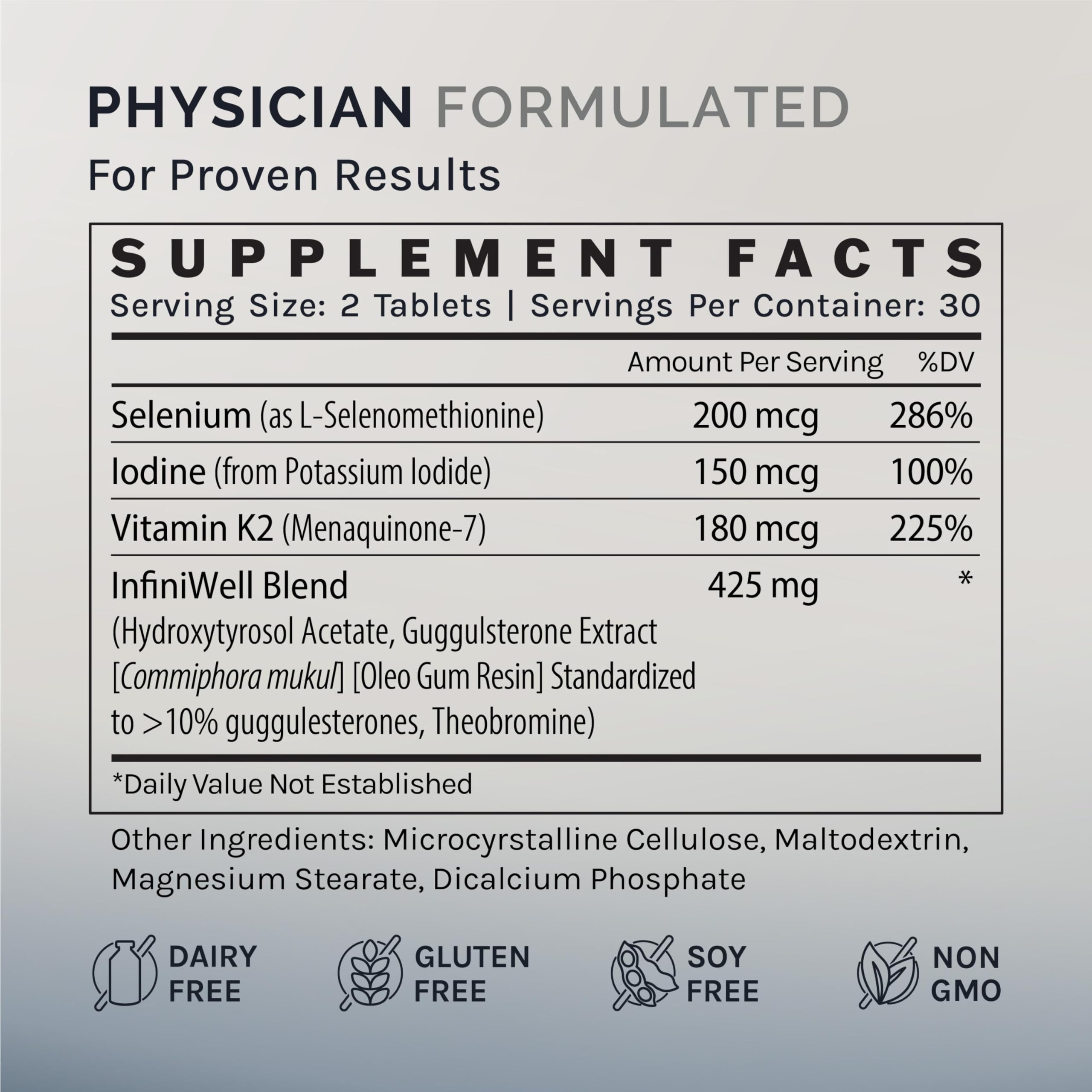 Vitamin K2, hydroxytyrosol acetate and theobromine components