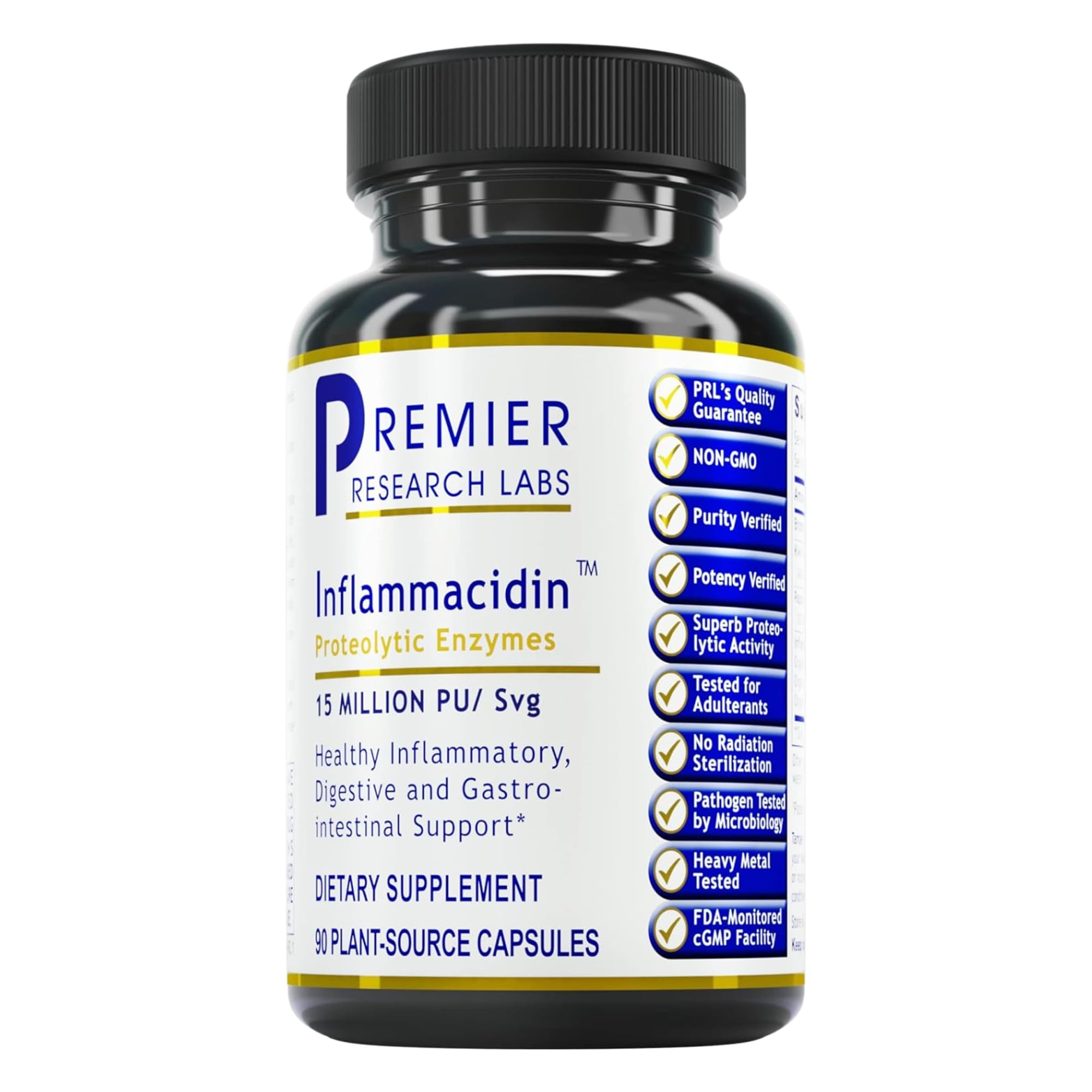 Product image of Premier Research Labs Inflammacidin bottle with digestive enzymes