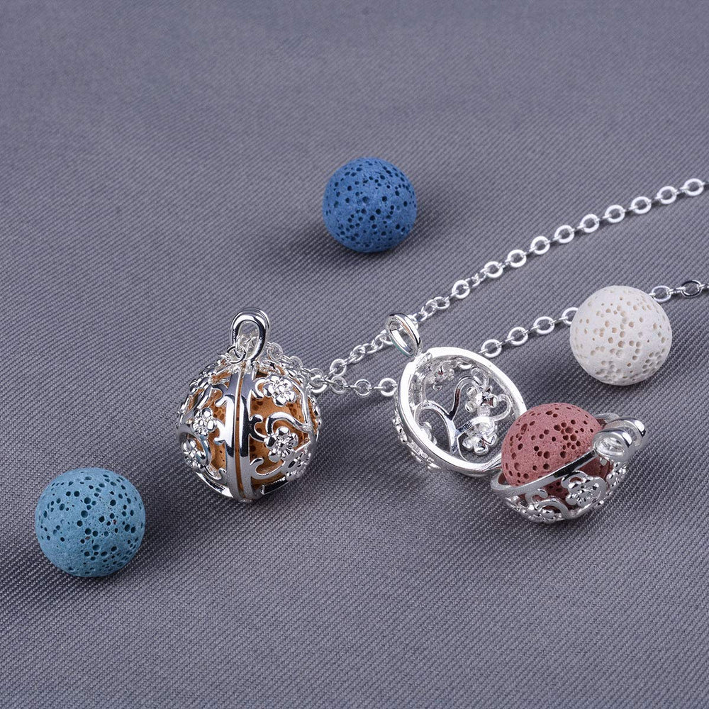 Wearer displaying the diffusing necklace