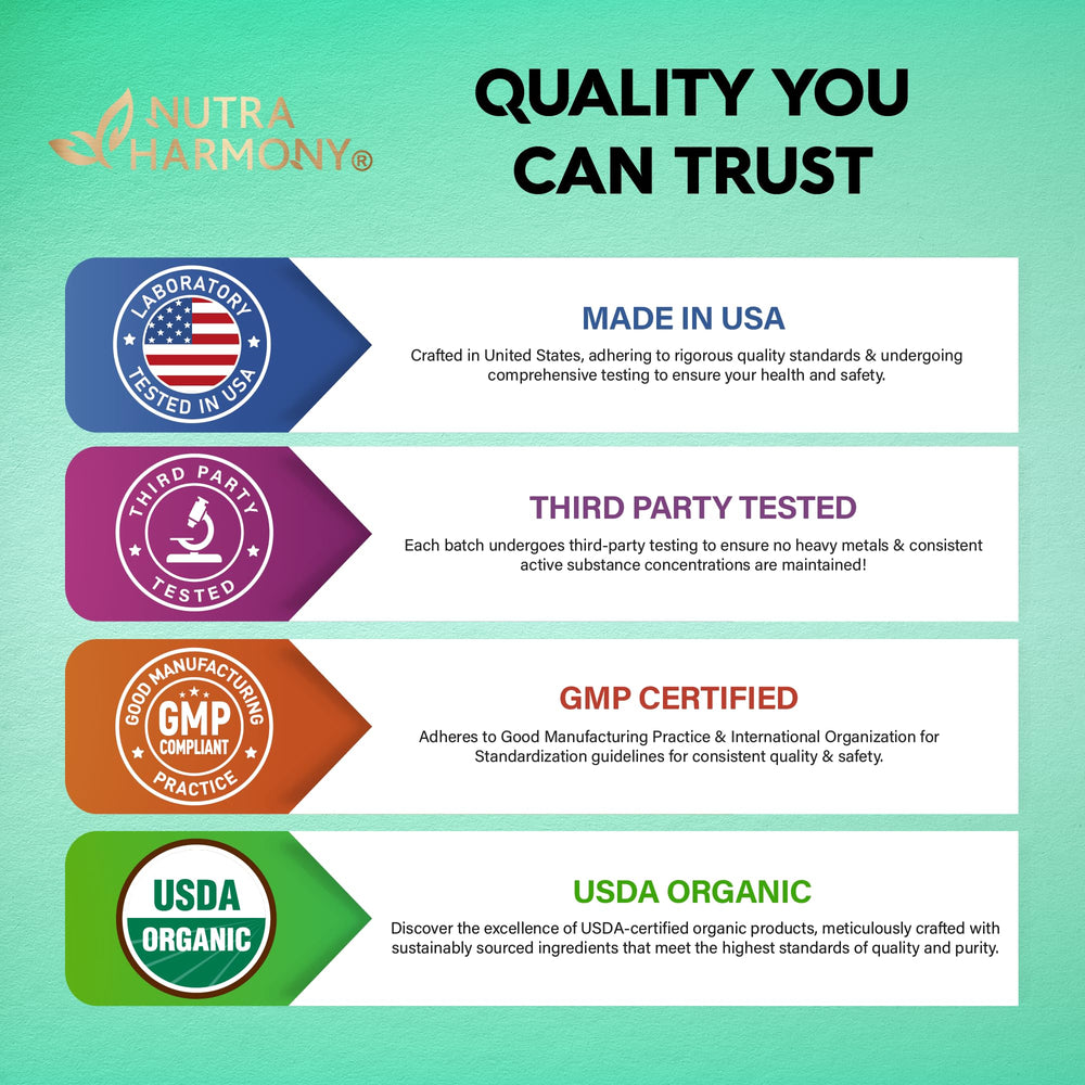 Ingredient panel showing organic oregano oil and Vitamin E