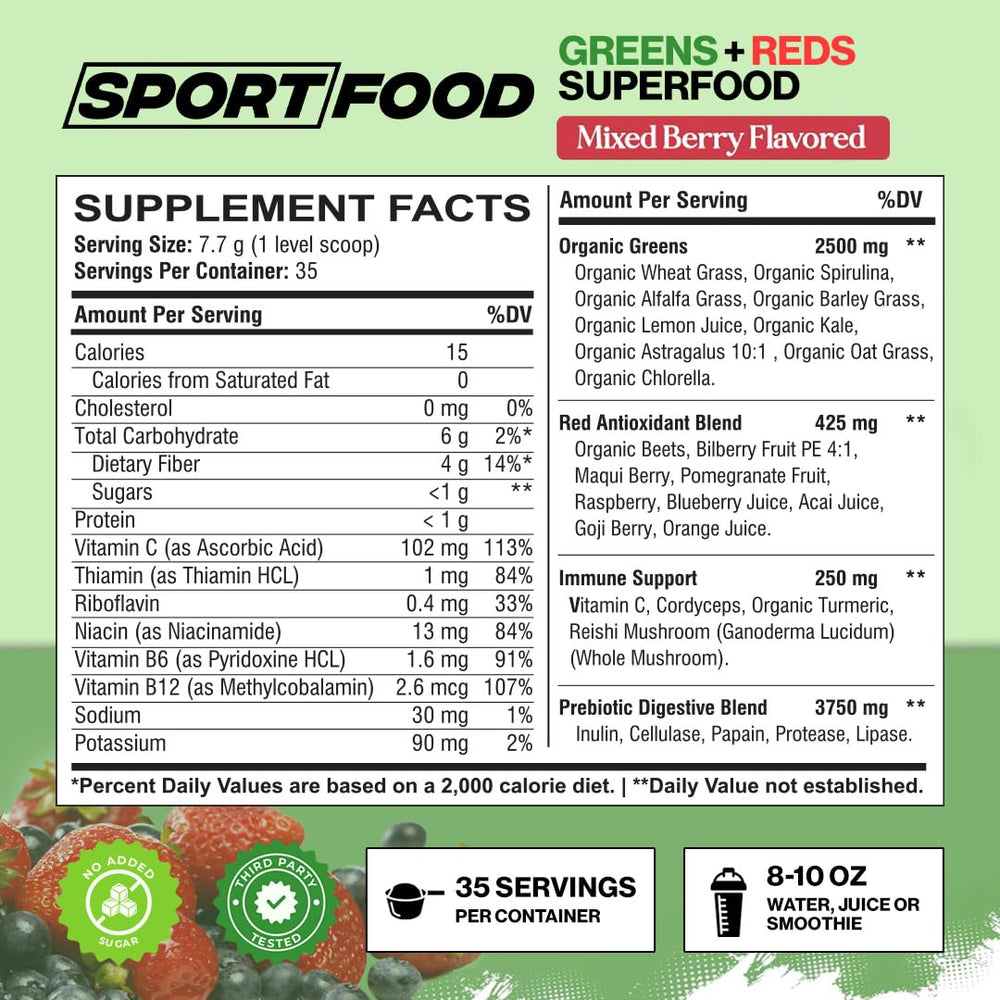 Assorted antioxidant-rich superfoods collage highlighting 25+ ingredients