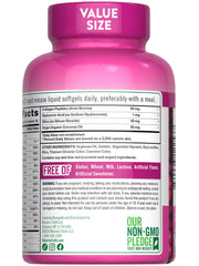 Ingredients and benefits chart for Biotin, Collagen and Coconut Oil
