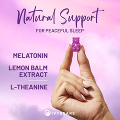 Label highlighting L-Theanine, Lactium, and Lemon Balm
