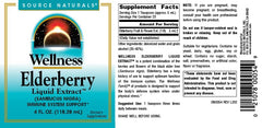 Nutrition facts and ingredients label for elderberry extract