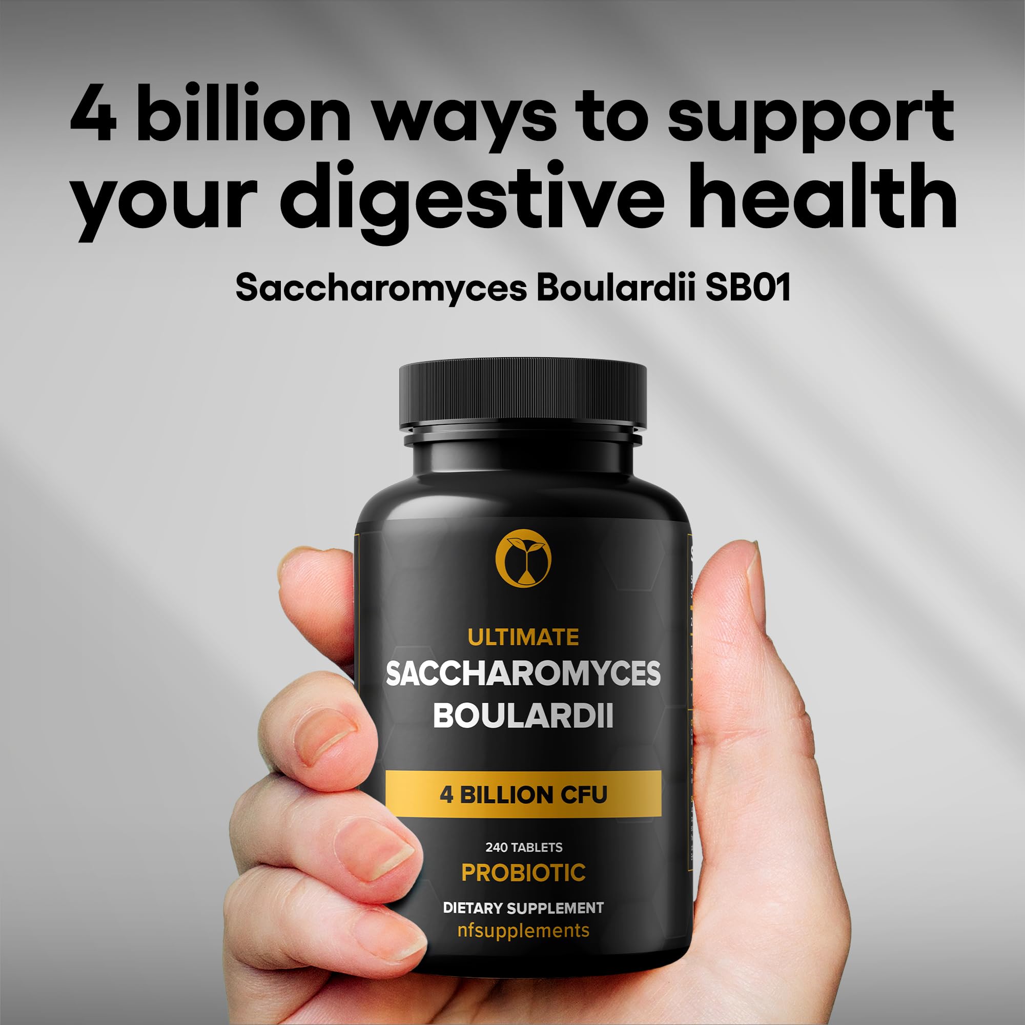Close-up of ingredients and probiotic strain on label