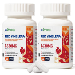 Product image: inGreens 1630mg Red Vine Leaf Extract with 4-herb blend