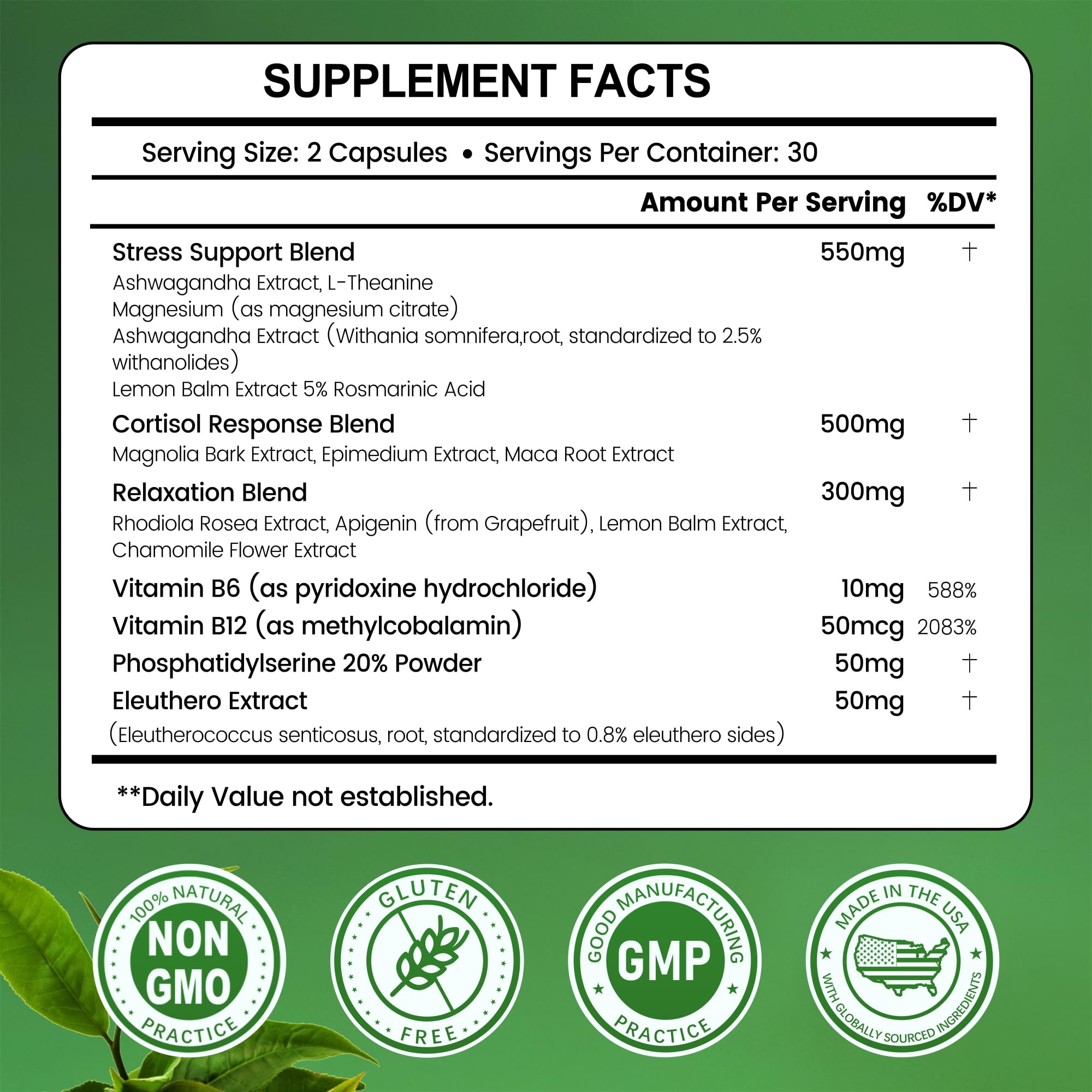Brain health and cognitive support concept for cortisol balance