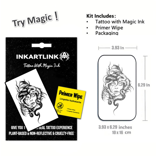 INKARTLINK application completed in 30 seconds for a detailed temporary tattoo.