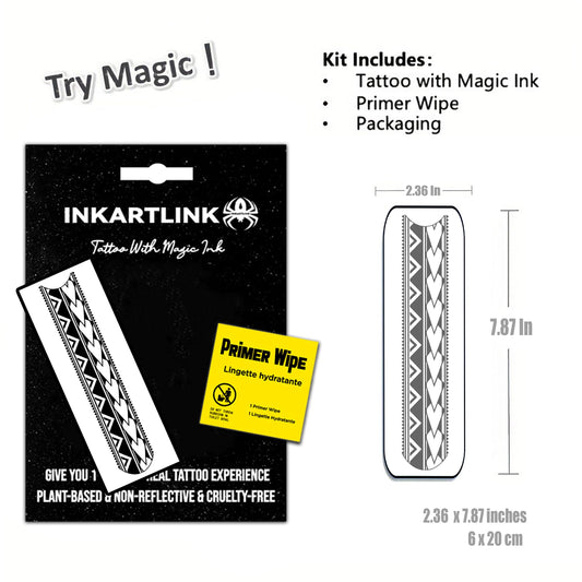 INKARTLINK armband tattoo close-up highlights durability and waterproof wear.