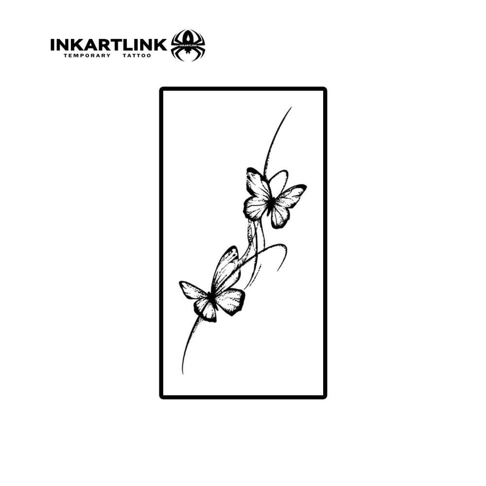INKARTLINK Butterfly 11 on upper arm; bold Y2K design for parties.