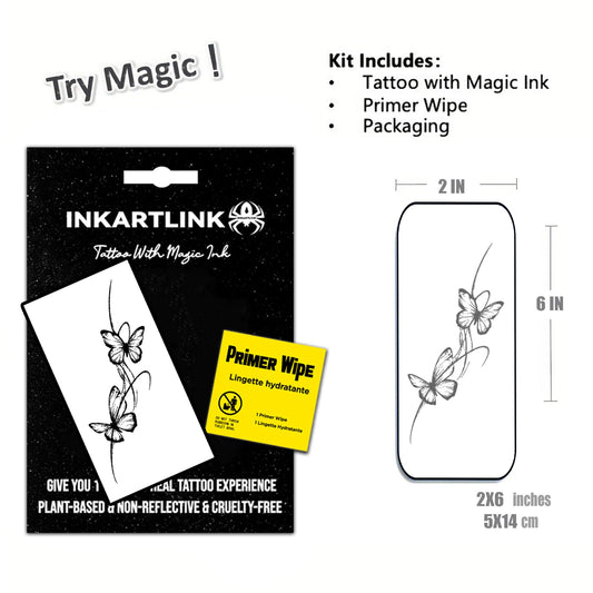 INKARTLINK Butterfly 11 close-up; intricate realism for stylish, temporary adornment.