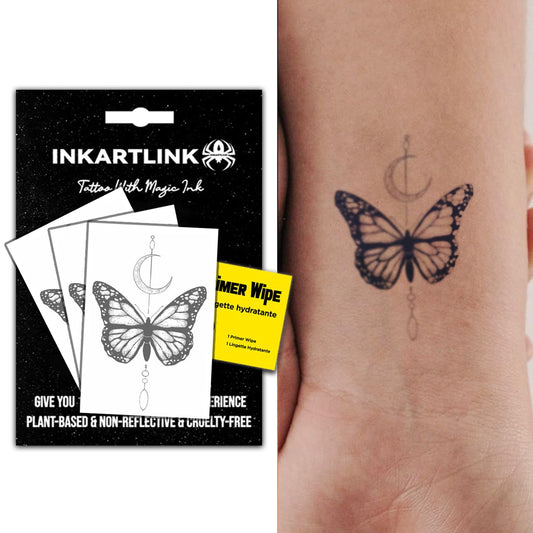 INKARTLINK butterfly tattoo set for durable, waterproof body art.
