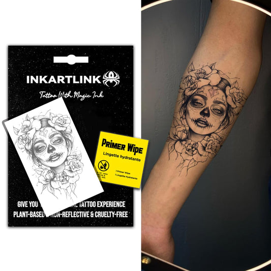 INKARTLINK Corpse Bride 2 packaging with primer wipe, gift-ready presentation.