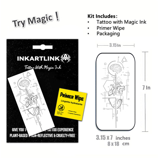 INKARTLINK Creative Geometric tattoo highlights bold patterns on skin.