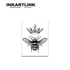 INKARTLINK Crown and Bee artwork close view with waterproof finish.