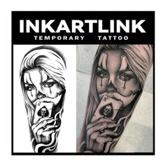 INKARTLINK Day of the Dead tattoo full design close-up for bold long-lasting skin art.