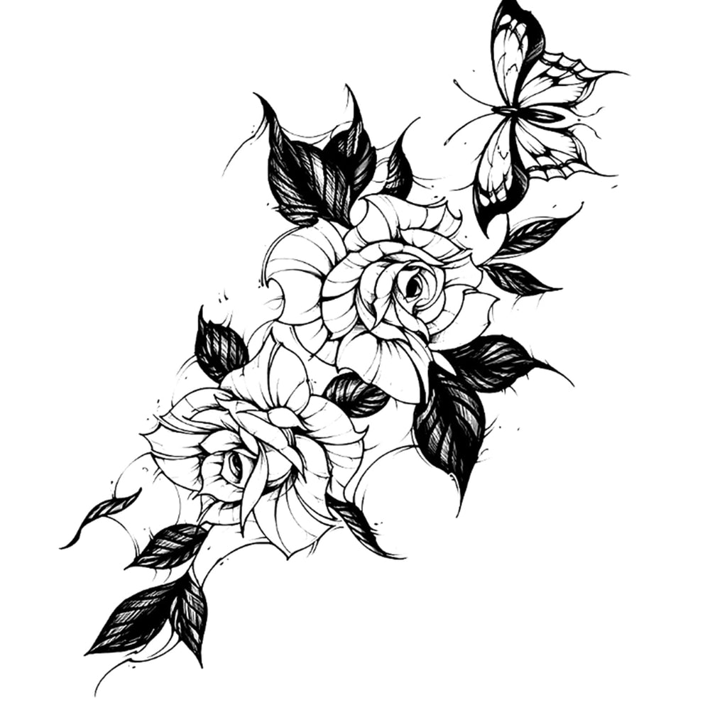 INKARTLINK flower illustration close-up – intricate detail for skin art.