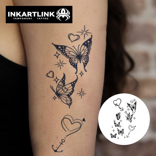 INKARTLINK detailed butterfly design showcases lifelike artistry for eye-catching skin art.