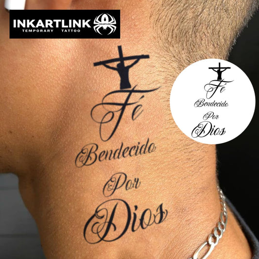 INKARTLINK Faith Blessing tattoo sheet 02 vibrant visuals and easy use