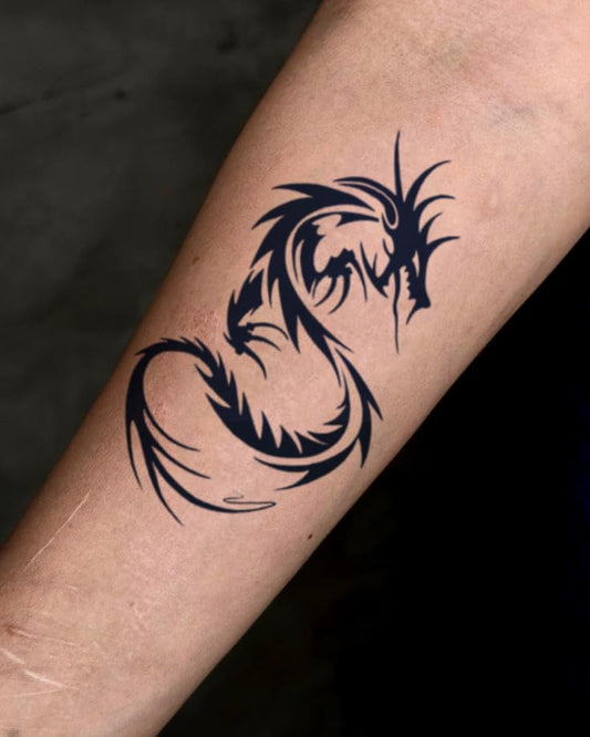 INKARTLINK Floral Moon design tattoo shows a realistic look that lasts 1-2 weeks.