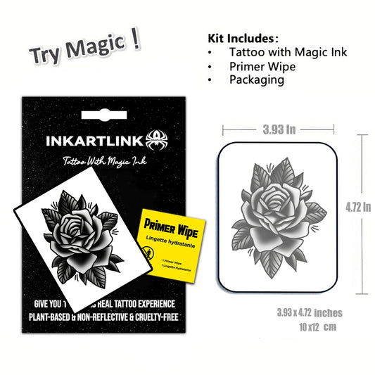 INKARTLINK Flower-1 primer wipe demonstrates clean skin preparation for strong adhesion.