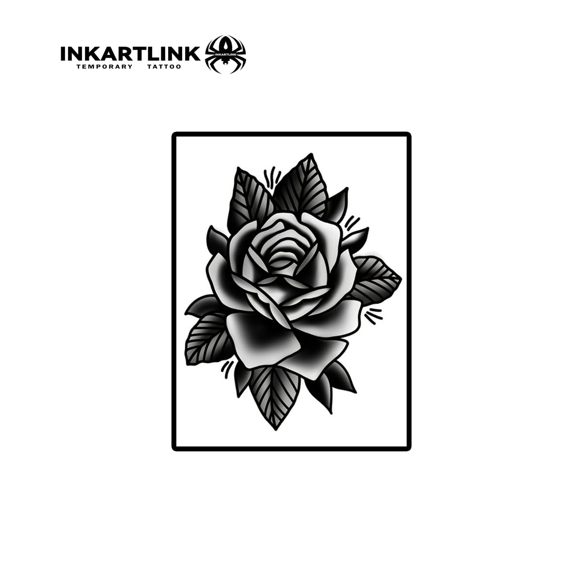 INKARTLINK Flower-1 tattoo moistened activation demonstrates color release.