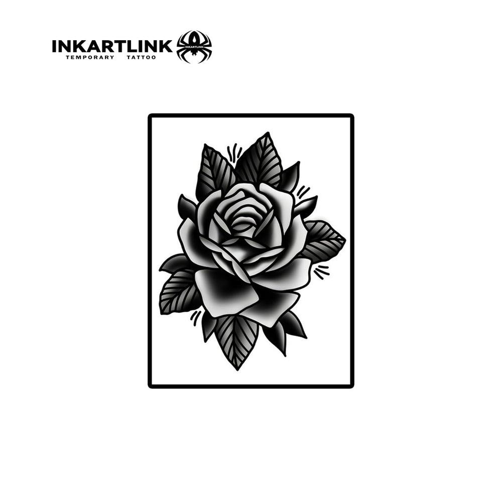 INKARTLINK Flower-1 tattoo moistened activation demonstrates color release.