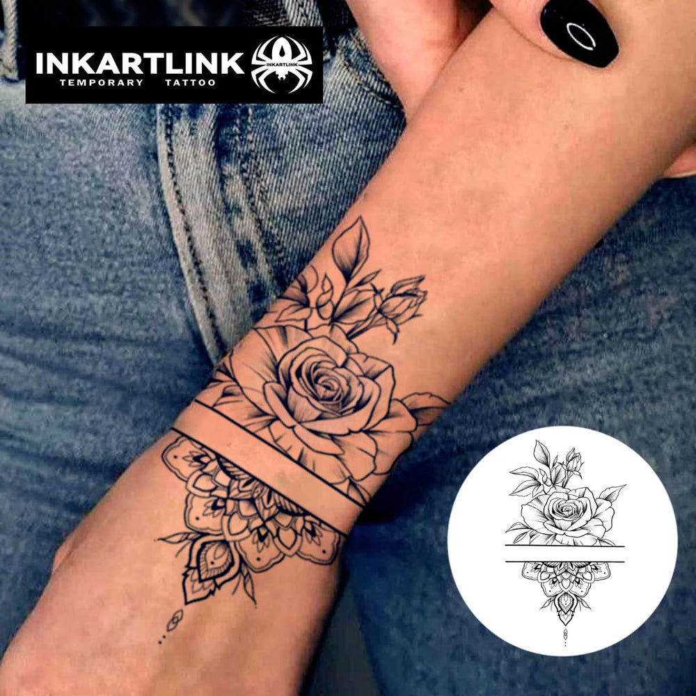 INKARTLINK Flower 18 on arm showing subtle, vibrant wearable art