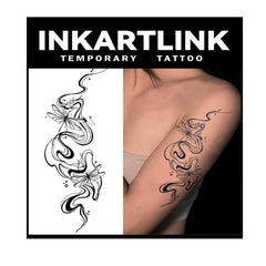 INKARTLINK Flower Ink design sheet 01 on skin, long-lasting semi-permanent tattoo.