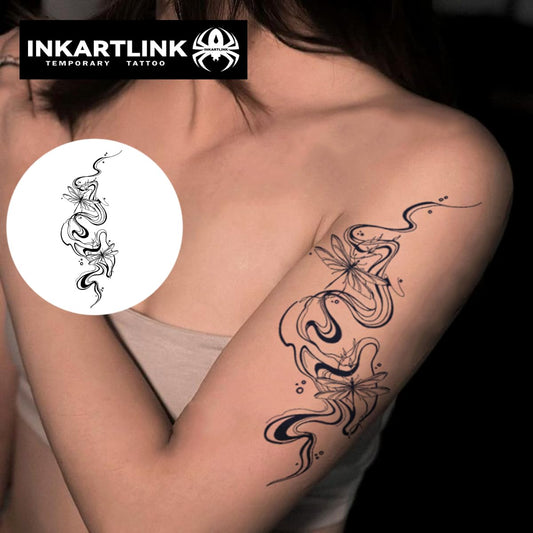 INKARTLINK Flower Ink design sheet 02 on skin, delivers a realistic tattoo look.