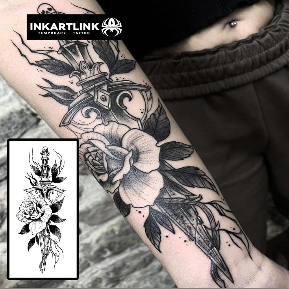 INKARTLINK Flowers 5 design on skin ideal for themed parties