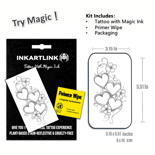 INKARTLINK Love Flower Vine tattoo shown on the arm for reference.