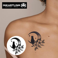 INKARTLINK Miss Cat tattoo—durable wear lasting 7–14 days for daily flair.