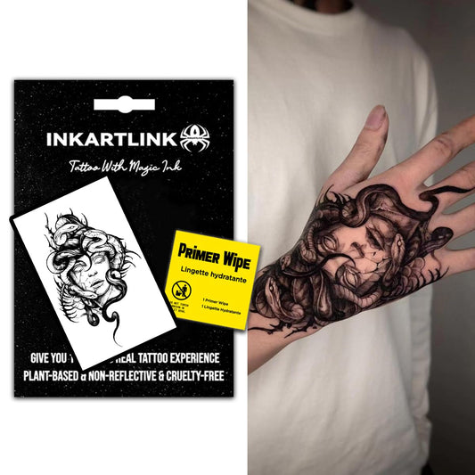 INKARTLINK Femme Fatale packaging with primer wipe for gift-ready presentation.