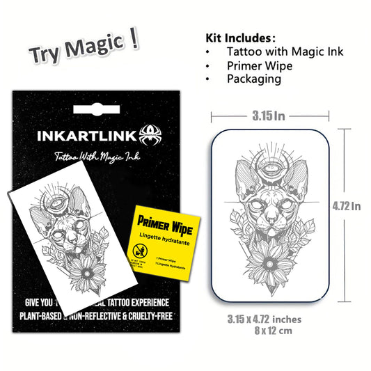 INKARTLINK primer wipe included: clean skin for durable application