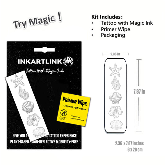 INKARTLINK scallop tattoo design adds elegant coastal flair to any outfit.