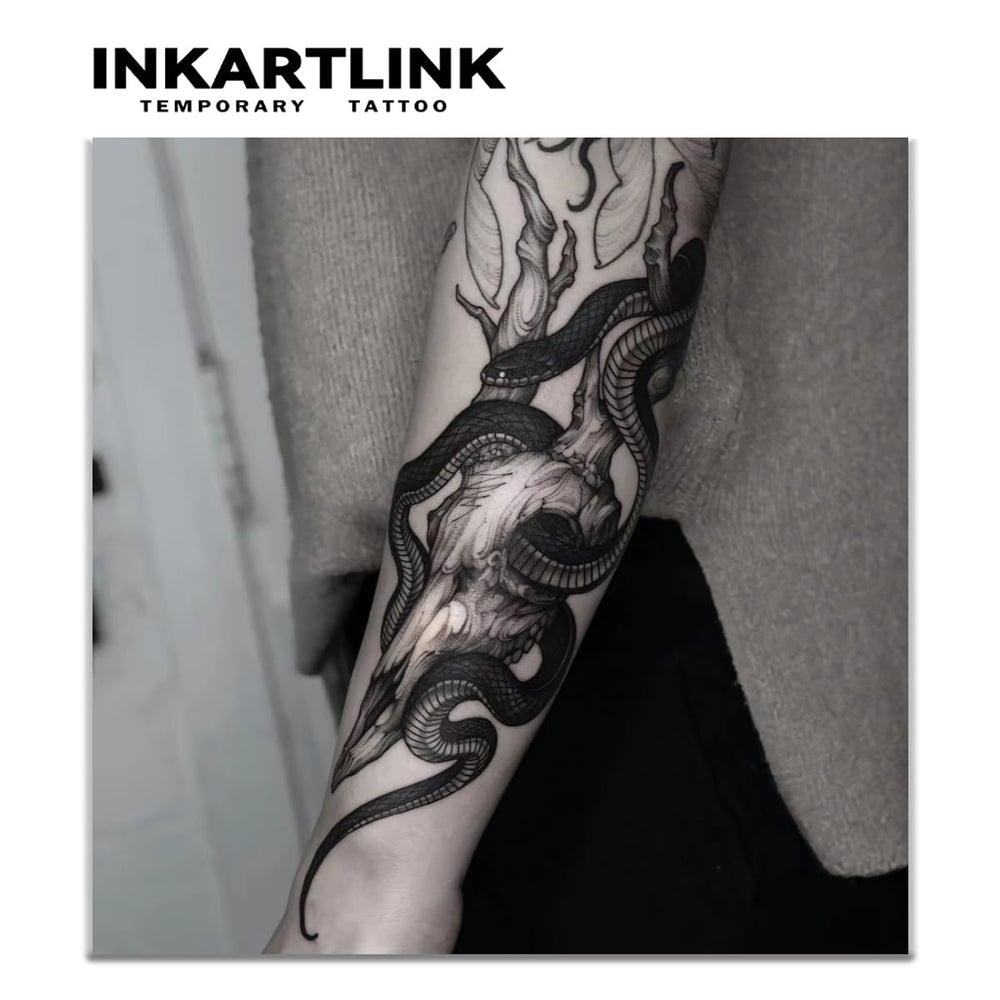 INKARTLINK snake design close-up shows realistic tattoo-like detail