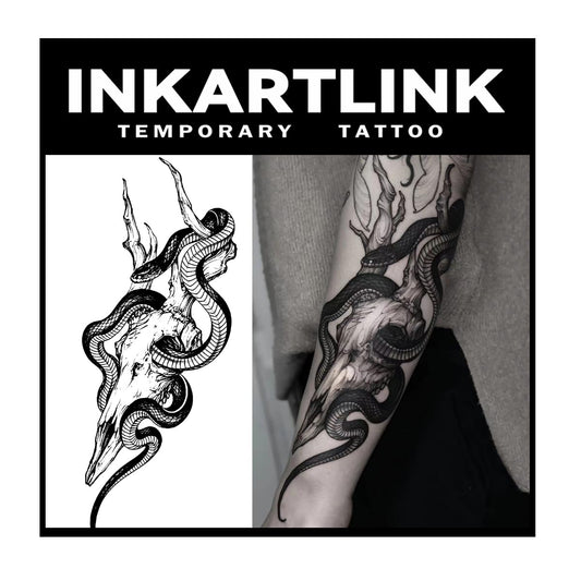 INKARTLINK snake design on large sheets for durable, water-resistant temporary art