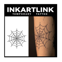 INKARTLINK Spider's Web tattoo design shown on skin for a realistic look and lasting impression