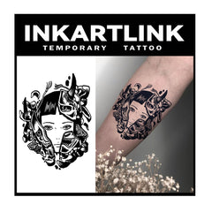 INKARTLINK Devil Split design tattoo, large sheets, realistic look.