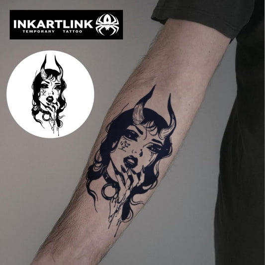 INKARTLINK Demoness design sheet showcases realistic look with waterproof finish.