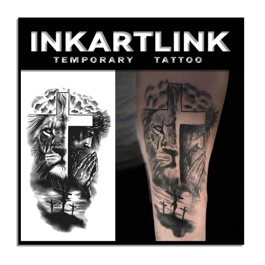 INKARTLINK Lion design tattoo with semi-permanent, waterproof finish for bold style
