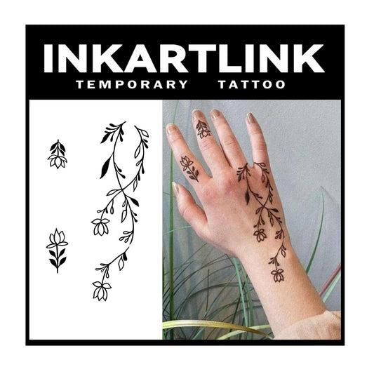 INKARTLINK tattoo sheets with large floral designs for bold, long-lasting style.