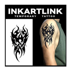 INKARTLINK Tattoo Tech Fire Totem design on skin shows realistic, long-lasting semi-permanent art.