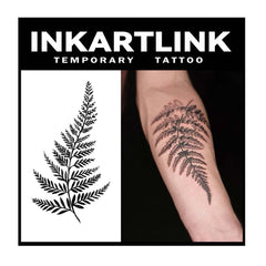 INKARTLINK Tattoo Tech flower big leaves design, ultra-realistic temporary tattoo for expressive style.
