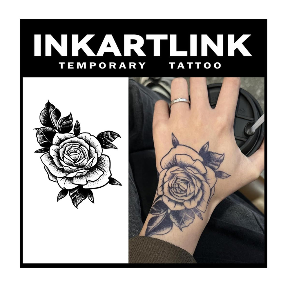 INKARTLINK Tattoo Tech flower design close-up shows a realistic, long-lasting look.