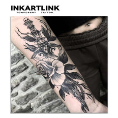 INKARTLINK Tattoo Tech flower design closeup showing realistic shading and detail.