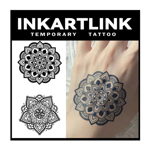 INKARTLINK Tattoo Tech henna flower hand design shows a realistic look for daily wear.
