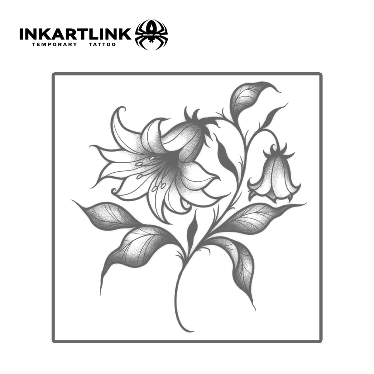 Close-up of INKARTLINK Tattoo Tech Lily Bellflower shows vibrant color and fine detail